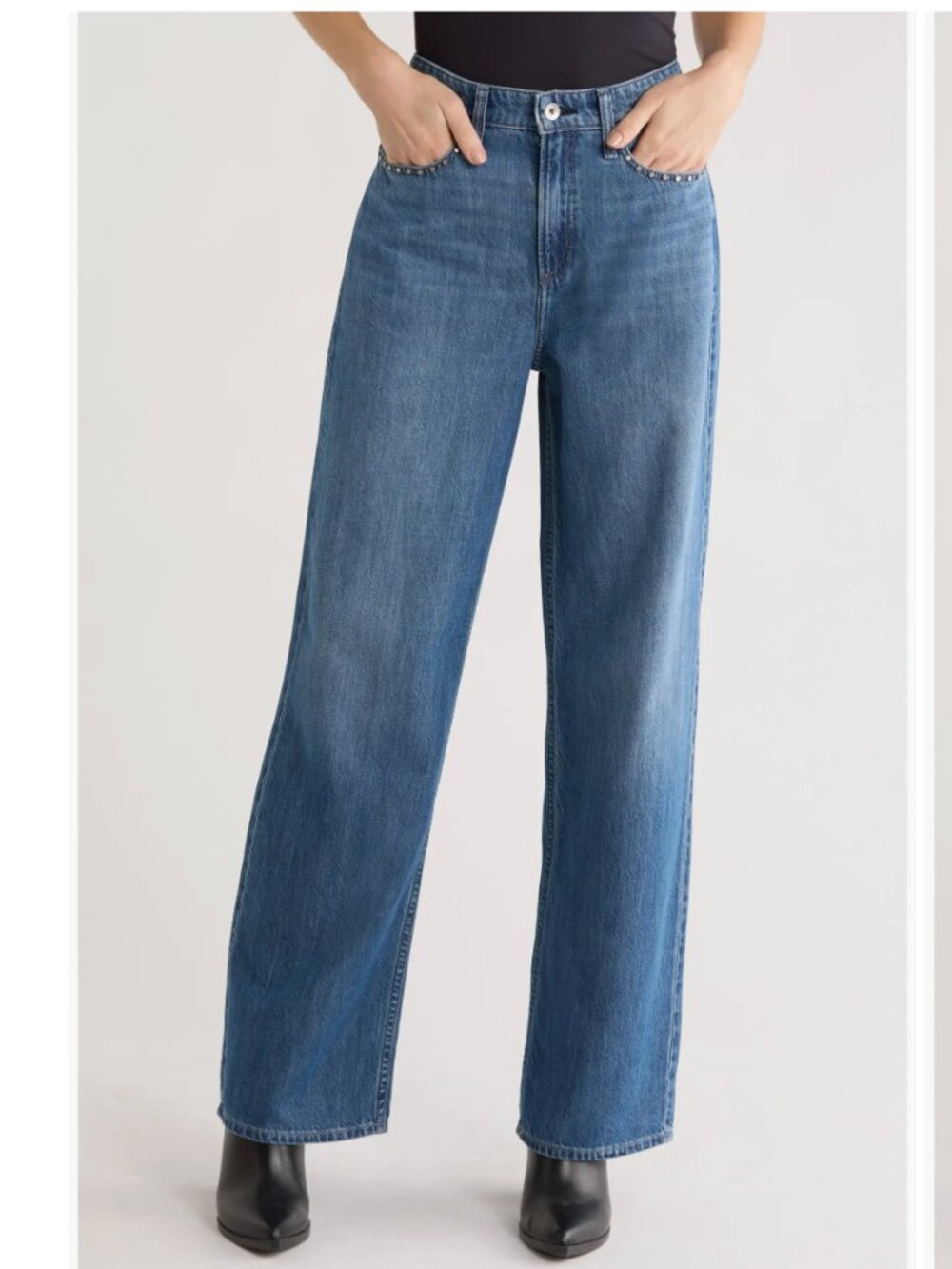 NWT rag & bone Lori Wide Leg Jeans 28, ACID WASH STUD